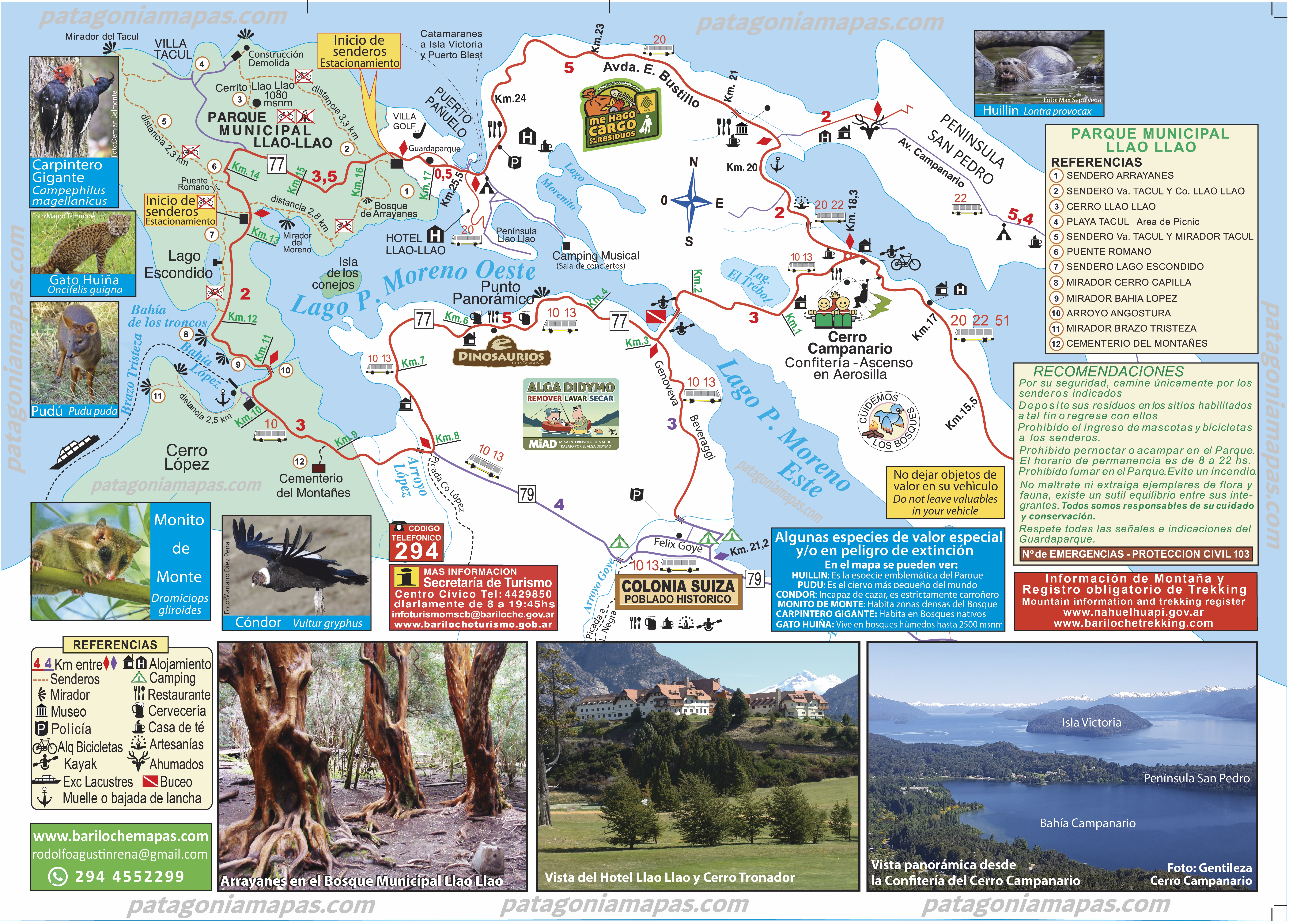 Mapa Parque Municipal Llao Llao